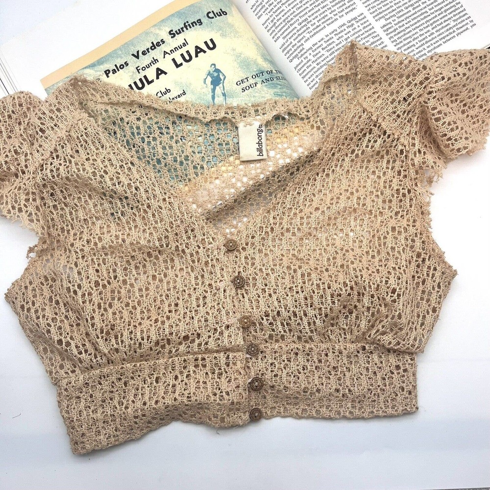 Billabong Tan Crochet Blouse